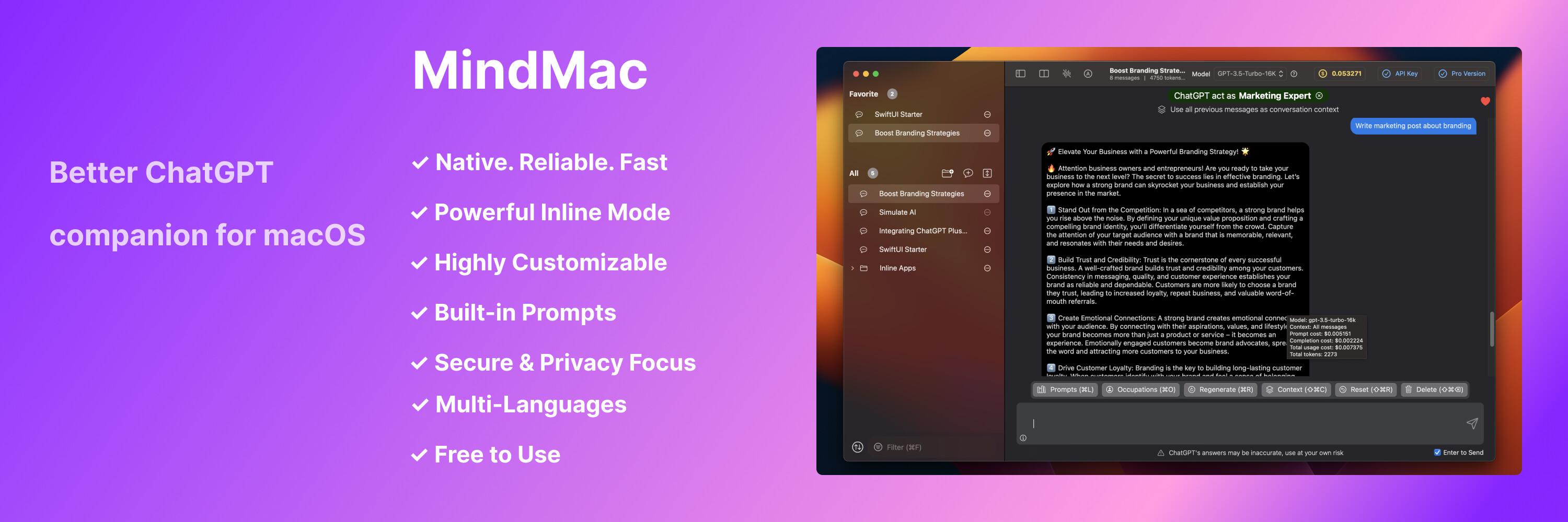 MindMac - Better privacy-first, native ChatGPT app for macOS. New: GPT-4-Vision and Internet Browsing - Community - OpenAI Developer Forum