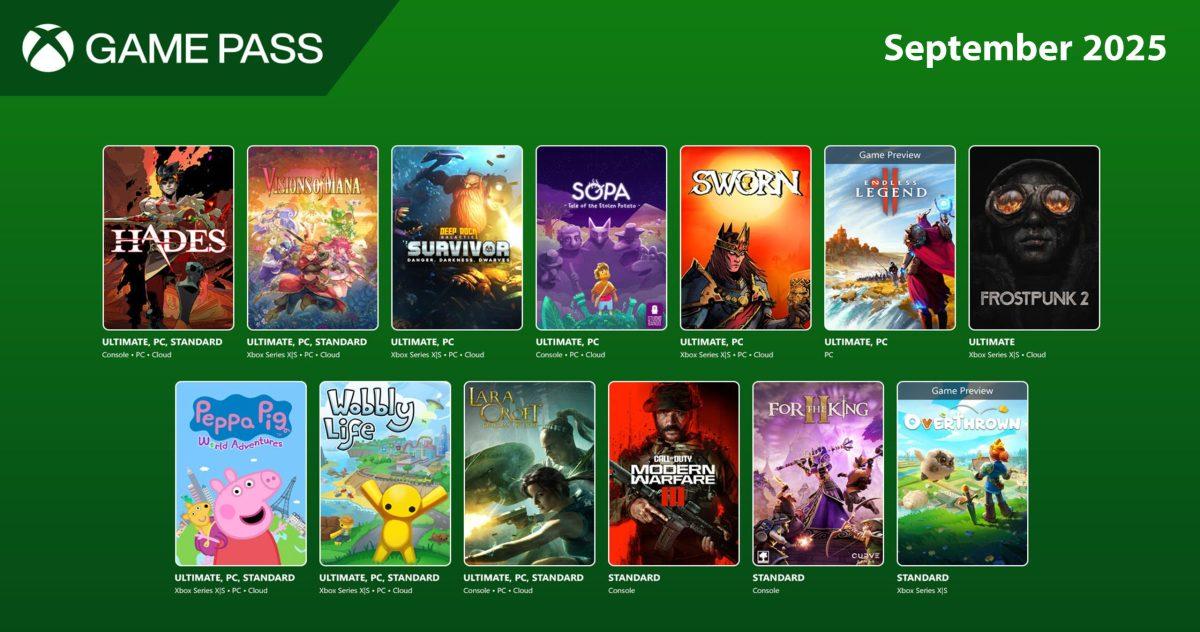 بازی های Xbox Game Pass September 2025