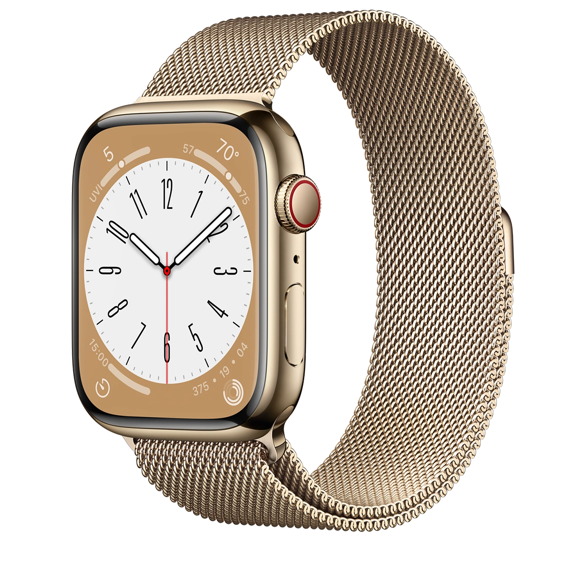 Apple Watch Series 8 Gold Stainless Steel Case with Milanese Loop