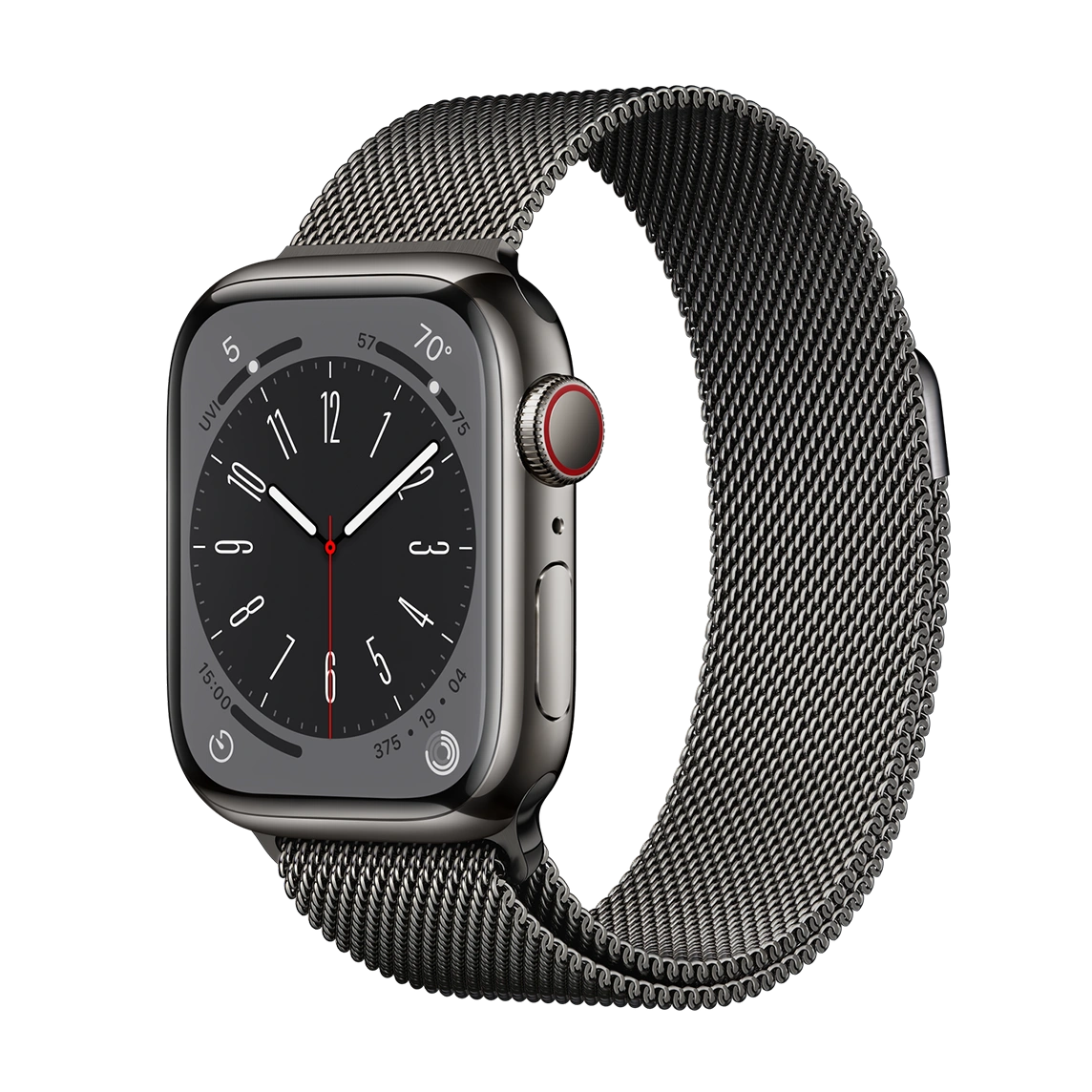 Apple Watch Series 8 Graphite Stainless Steel Case with Milanese Loop
