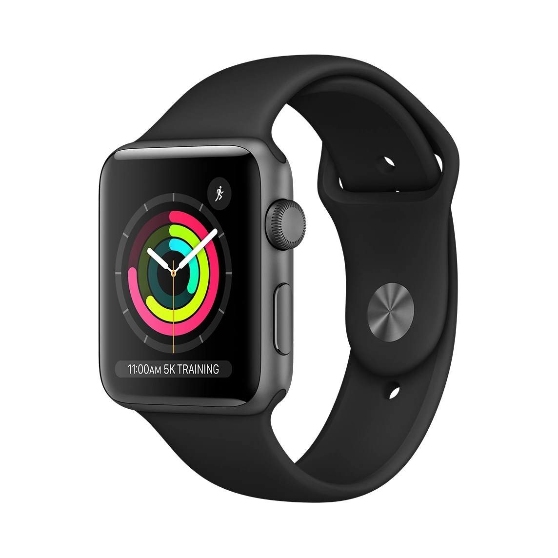 Apple Watch Series 3 Space Gray Aluminum Case with Black Sport Band
