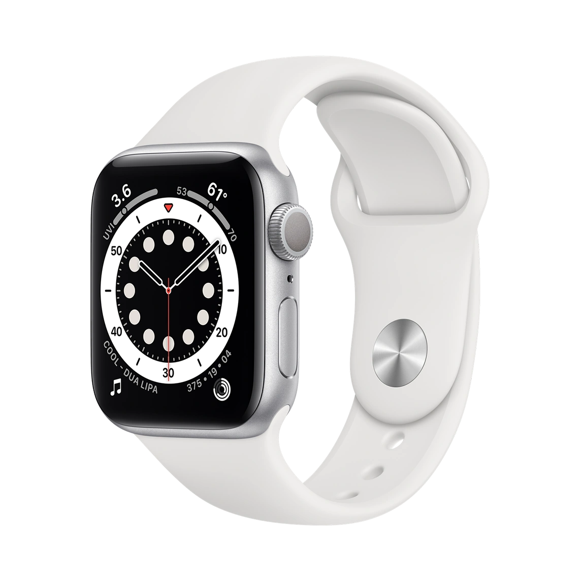 Apple Watch Series 4 Silver Aluminum Case with White Sport Band