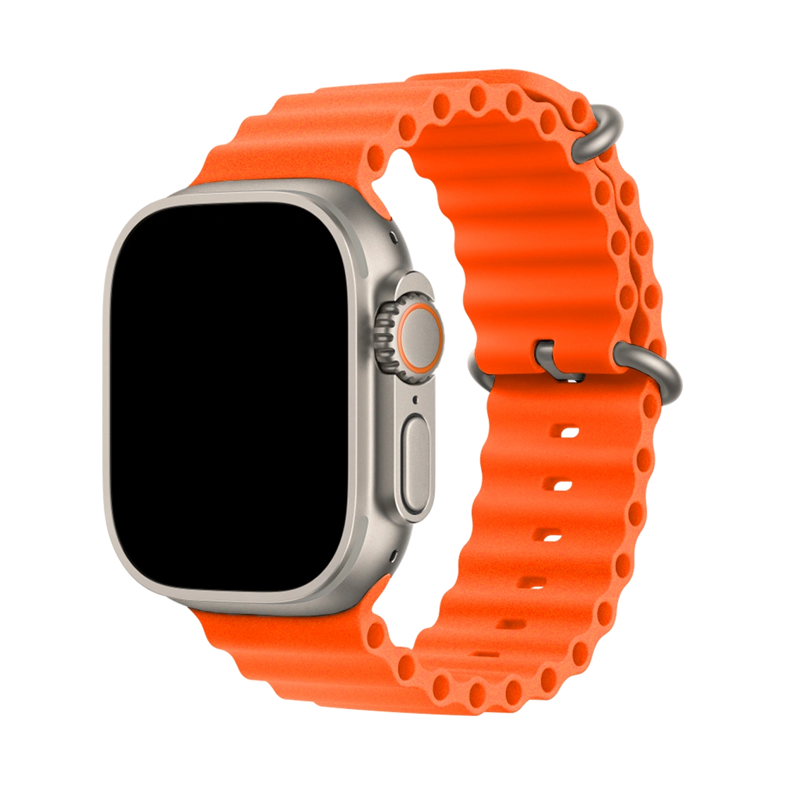 Apple Watch Ultra Titanium Case with Orange Alpine Loop
