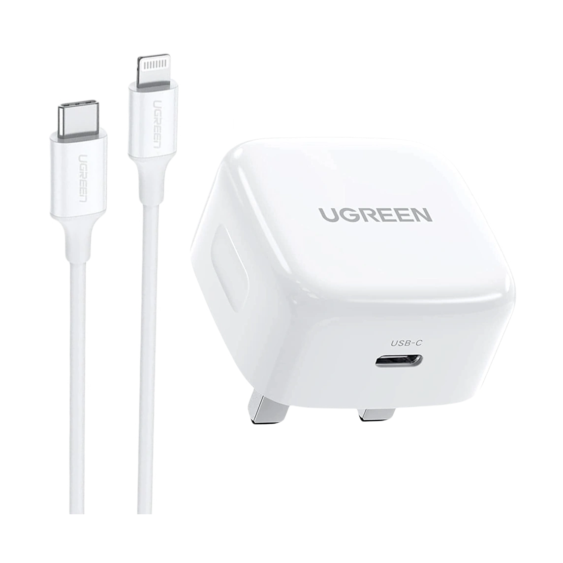 UGREEN USB-C PD Fast Charger UK USB-C to Lightning Cable 70297