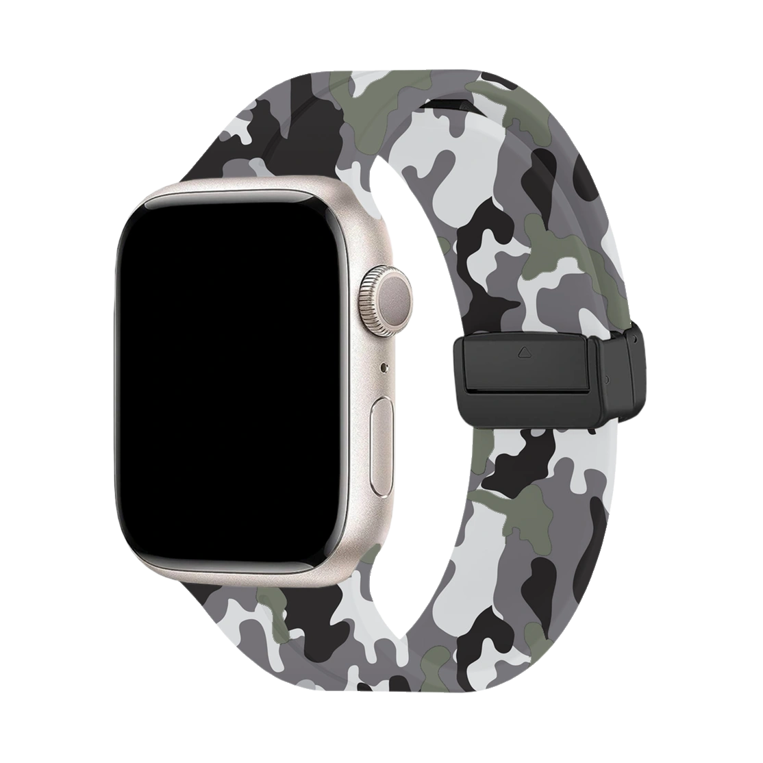 Unipha Apple Watch Silicone Band Magnetic D-Buckle Strap Army Stylish Creative