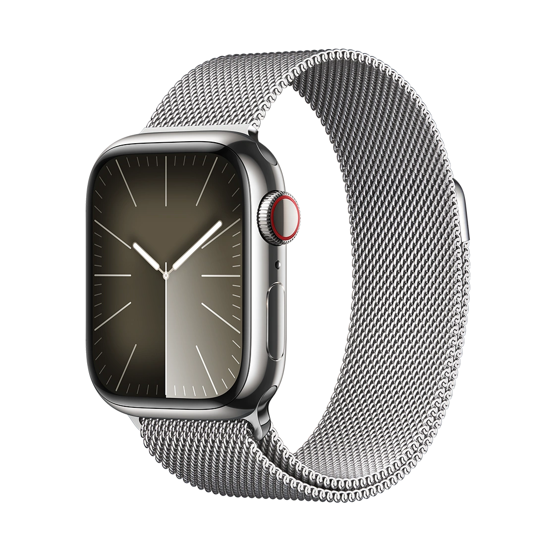  Apple Watch Series 9 Silver Stainless Steel Case with Milanese Loop band