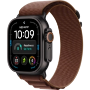 Apple Watch Ultra 4 Titanium Black Case with Burgundy Alpine Loop Band قیمت و خرید اپل واچ مدل اولترا نسل 4 تیتانیومی مشکی با بند آلپاین گیلاسی