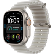 Apple Watch Ultra 4 Titanium Natural Case with Translucent Gray Ocean Band قیمت و خرید اپل واچ مدل اولترا نسل 4 تیتانیومی نچرال با بند اوشن ترنسلوسنت خاکستری